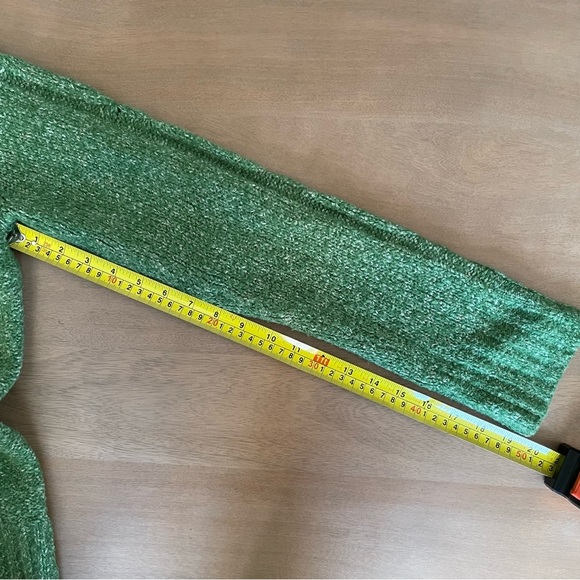 L.L. Bean Vintage Green Button-Up Cable Knit Cardigan - Picture 8 of 8